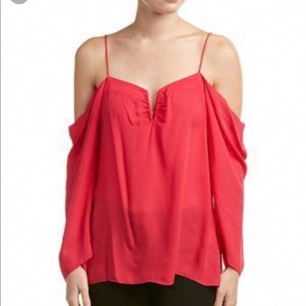 Nicole Miller Artelier Red Silk Top